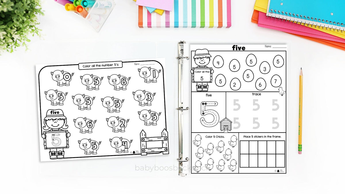 Preschool Math Worksheets & Number Packs | Baby Boo's Backpack
