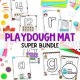 Playdough Mat Super Bundle | A Year of Playdough Mats | Math & Writing Centers