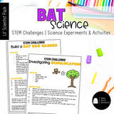 Bat Science | Activities, Experiments & Science Center Printables