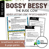 Bossy Bessy the Rude Cow Yoga Story & Yoga Cards | Farm Yoga Lesson & Yoga Games