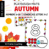 Autumn Playdough Mats | Numbers 0-20 & Lowercase Letters