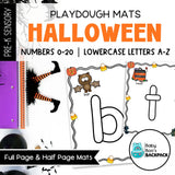 Halloween Playdough Mats | Numbers 0-20 & Lowercase Letters