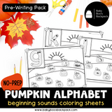 NO PREP Pumpkin Alphabet Trace & Color Worksheets