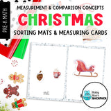 Christmas Measurement and Comparison Math Set | Sorting Mats & Non-Standard Measuring Cards
