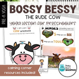 Bossy Bessy the Rude Cow Yoga Story & Yoga Cards | Farm Yoga Lesson & Yoga Games