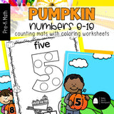 Pumpkin Counting Mats & 10-Frame Coloring Worksheets