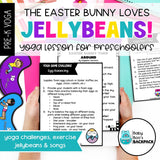 Easter Yoga Lesson & Yoga Cards: The Easter Bunny LOVES Jelly Beans!