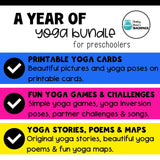A Year of Yoga Bundle | 12 Yoga Lessons & 12 Printable Yoga Card Sets