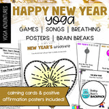 New Year's Yoga Activities | New Year's Yoga Games & Activities | SEL Calming Cards