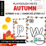 Autumn Playdough Mats | Numbers 0-20 & Lowercase Letters