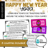 New Year's Yoga Activities | New Year's Yoga Games & Activities | SEL Calming Cards