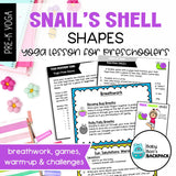 Snail's Shell Shapes Mini Yoga Lesson | Snail Yoga Story& Cards and Movement Games