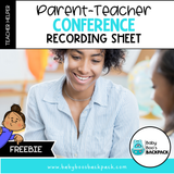 Parent Teacher Conference Form FREEBIE