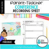 Parent Teacher Conference Form FREEBIE