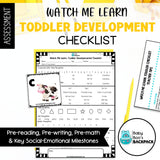 Preschool Assessment Checklist | Toddler Developmental Checklist | BONUS Flashcards