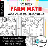 No Prep Farm Math Worksheets | Numbers, Shapes, Colors & MORE!
