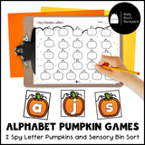 Alphabet Pumpkins: Sorting Mats, Alphabet Games and Letter Worksheets