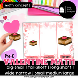 Pre-K Valentine's Day Sorting & Comparison Math with Non-Standardized Measuring Cards