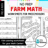 No Prep Farm Math Worksheets | Numbers, Shapes, Colors & MORE!
