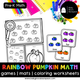 Pre-K Pumpkin Math Set: Worksheets, Games & Matching Cards