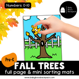 Pre-K Fall Trees: Sorting & Counting Mats
