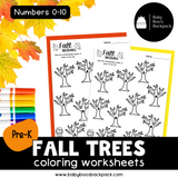 Pre-K Fall Trees: Sorting & Counting Mats