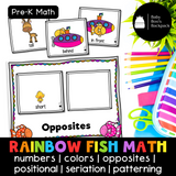 Pre-K Rainbow Fish Math Set: Worksheets, Games & Matching Cards