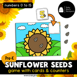 Pre-K Sunflower Seed Counting Mats & Coloring Worksheets