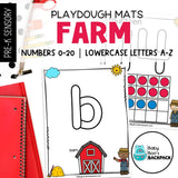 Farm Playdough Mats | Numbers 0-20 & Lowercase Letters a to z