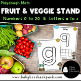 Fruit & Veggie Stand Playdough Mats