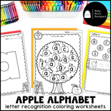 Apple Alphabet Trace & Color Worksheets