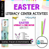 Easter Literacy Center | Letter Games, Tracers & Worksheets | Story Prompts