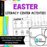 Easter Literacy Center | Letter Games, Tracers & Worksheets | Story Prompts