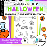 Halloween Letter Recognition Worksheets & Beginning Sounds Matching Game