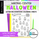Halloween Letter Recognition Worksheets & Beginning Sounds Matching Game