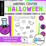 Halloween Letter Recognition Worksheets & Beginning Sounds Matching Game