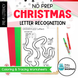 No-Prep Christmas Alphabet Worksheets | Beginning Sounds, Letter Recognition & Tracing