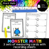 Pre-K Monster Math Set: Worksheets, Games and Matching Cards