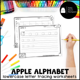 Apple Alphabet Trace & Color Worksheets