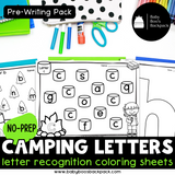 No-Prep Camping Alphabet Worksheets