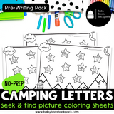 No-Prep Camping Alphabet Worksheets