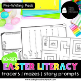 Pre-K Easter Literacy Set: Games, Coloring Worksheets & Story Prompts