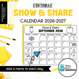 FREE Editable Show & Share Calendar 2026-2027
