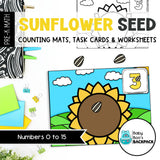Sunflower Seed Counting Mats, Task Cards & Worksheets | Numbers 0-15