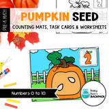 Pumpkin Seed Counting Mats, Task Cards & Worksheets | Numbers 0-10