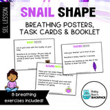 Snail Shape Breathing Posters & Visuals | Task Cards & Booklet