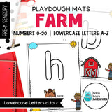 Farm Playdough Mats | Numbers 0-20 & Lowercase Letters a to z