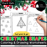 Christmas Shape Activities: Sorting Mats & Coloring Worksheets