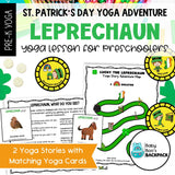 St. Patrick's Day Yoga Lesson | Leprechaun Yoga Story, Yoga Cards & Games