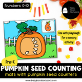 Pre-K Pumpkin Seed Counting Mats & Coloring Worksheets